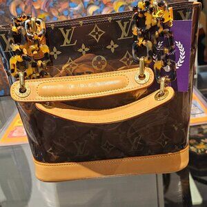 Brown and Orange Louis Vuitton Tote Bag